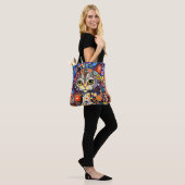 NIEDLICHE ABSTRAKTE BLUME - BACKROUND CAT-DESIGN TASCHE (Am Model)