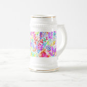 Niedliche abstrakte Blume Bierglas (VorderseiteRechts)