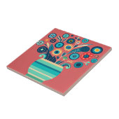 Niedliche abstrakte Blume in einer Vase. Fliese (Seite)