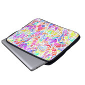 Niedliche abstrakte Blume Laptopschutzhülle (Vorne Knopf)