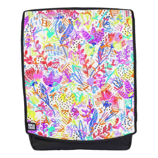 Niedliche abstrakte Blume Rucksack (Vorderseite)
