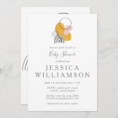 Niedliche Abstrakte Boho Art in Yellow Baby Dusche Einladung (Vorne/Hinten)