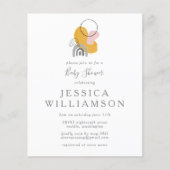 Niedliche Abstrakte Boho Yellow Baby Dusche (Vorderseite)