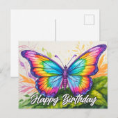 Niedliche Abstrakte Butterfly Doodle Art Feiertagspostkarte (Vorne/Hinten)
