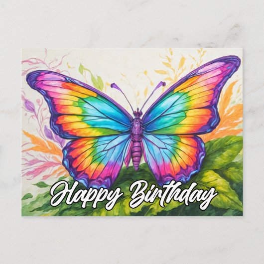Niedliche Abstrakte Butterfly Doodle Art Feiertagspostkarte (Vorderseite)