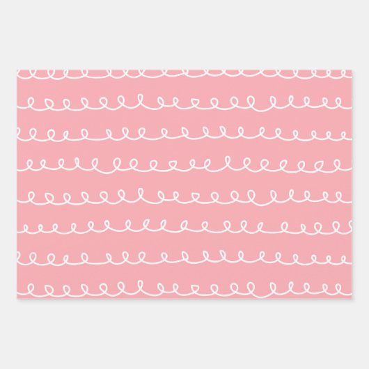 Niedliche Abstrakte Doodstreifen Schlaganfälle Geschenkpapier Set (Vorderseite 3)