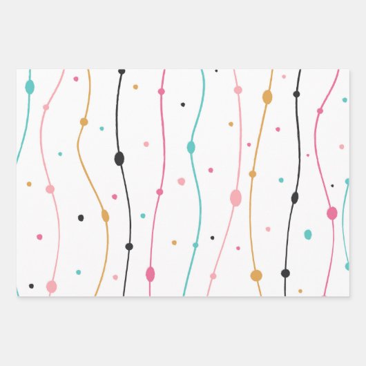 Niedliche Abstrakte Doodstreifen Schlaganfälle Geschenkpapier Set (Vorderseite 2)