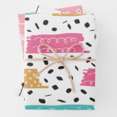 Niedliche Abstrakte Doodstreifen Schlaganfälle Geschenkpapier Set (Beispiel)