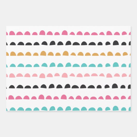 Niedliche Abstrakte Doodstreifen Steine Geschenkpapier Set (Vorderseite 3)