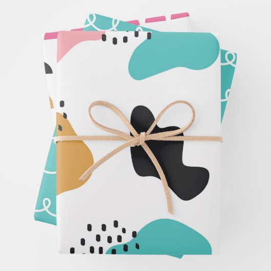 Niedliche Abstrakte Doodstreifen Steine Geschenkpapier Set (Beispiel)