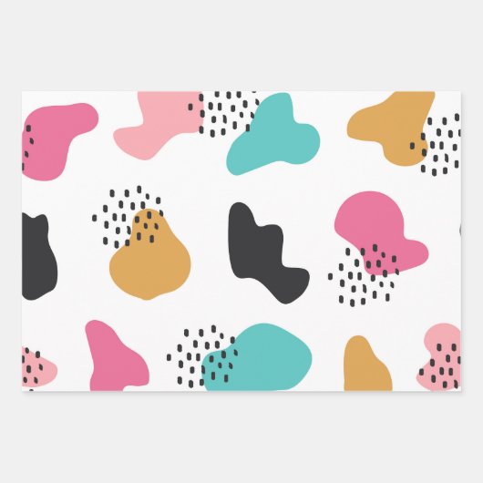 Niedliche Abstrakte Doodstreifen Steine Geschenkpapier Set (Vorderseite)