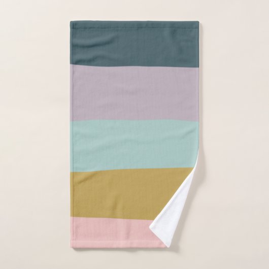 Niedliche, Abstrakte Farbblockgeometrie in Pastell Badhandtuch Set (Handtuch)