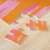 Niedliche Abstrakte Farbe Rosa Orange Personalisie Puzzle (Seite)