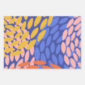 Niedliche Abstrakte Formen Muster Blau Rosa Rosa Geschenkpapier Set (Vorderseite 2)