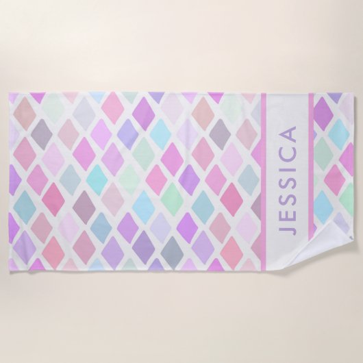 Niedliche Abstrakte Geometrie Strandtuch (Vorderseite)