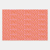 Niedliche, Abstrakte geometrische Formen Rosa Oran Geschenkpapier Set (Vorderseite 2)