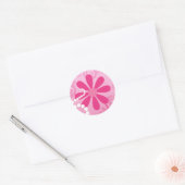 Niedliche Abstrakte Girly Pink Retro Blume Runder Aufkleber (Umschlag)
