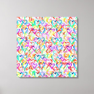 Niedliche abstrakte Herzen Leinwand drucken