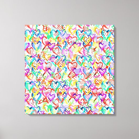 Niedliche abstrakte Herzen Leinwand drucken (Vorderseite)