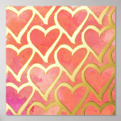 Niedliche Abstrakte Herzen Rosa Foliendrucke (Vorderseite)