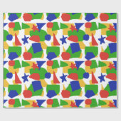 Niedliche Abstrakte Kids farbenfrohe Chaos Pattern Geschenkpapier (Flach)