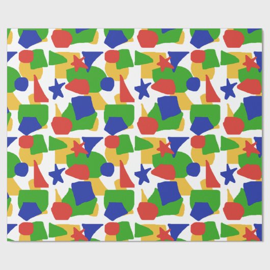 Niedliche Abstrakte Kids farbenfrohe Chaos Pattern Geschenkpapier (Flach)
