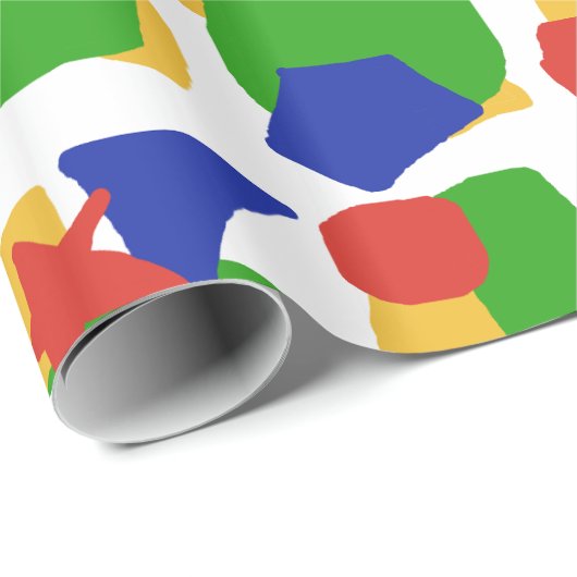 Niedliche Abstrakte Kids farbenfrohe Chaos Pattern Geschenkpapier (Rolleneckpunkt)