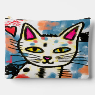 Niedliche Abstrakte Kunst der Katze Zubehörtasche