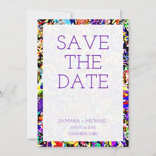 Niedliche abstrakte Malerei Save the Date (Vorderseite)