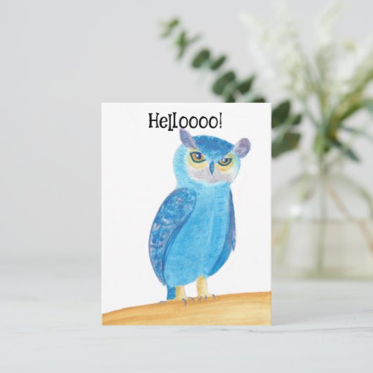 Niedliche Abstrakte Owl Postkarten (Stehend Vorderseite)