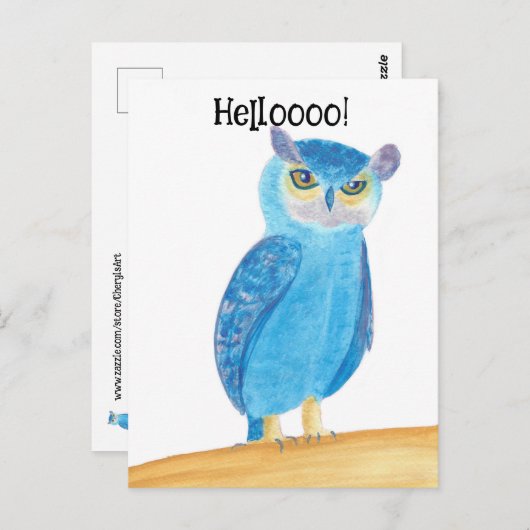 Niedliche Abstrakte Owl Postkarten (Vorne/Hinten)