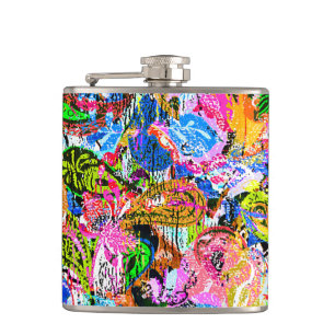 Niedliche abstrakte Paisley-Blume Flachmann