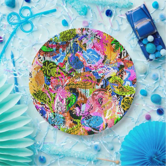 Niedliche abstrakte Paisley-Blume Pappteller (Party)