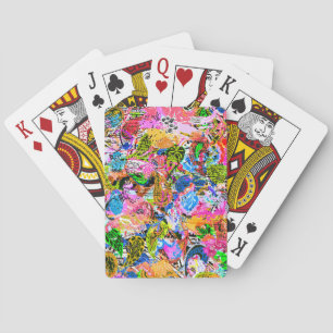 Niedliche abstrakte Paisley-Blume Spielkarten