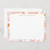 Niedliche Abstrakte Pastelle Rosa Marmor Kunst, Pe Mitteilungskarte (Vorne/Hinten)