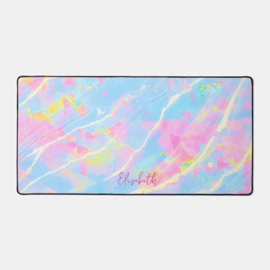 Niedliche Abstrakte Pastellfarben, hellrosa und bl Schreibtischunterlage (Vorderseite)