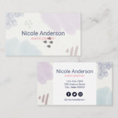 Niedliche, Abstrakte Pinselstriche Visitenkarte (Vorne/Hinten)