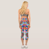 Niedliche abstrakte Quadrate Capri Leggings (Rückseite)