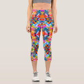 Niedliche abstrakte Quadrate Capri Leggings (Vorderseite)