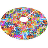 Niedliche abstrakte Quadrate Notebook-Notebook-Not Polyester Weihnachtsbaumdecke (Schrägansicht)