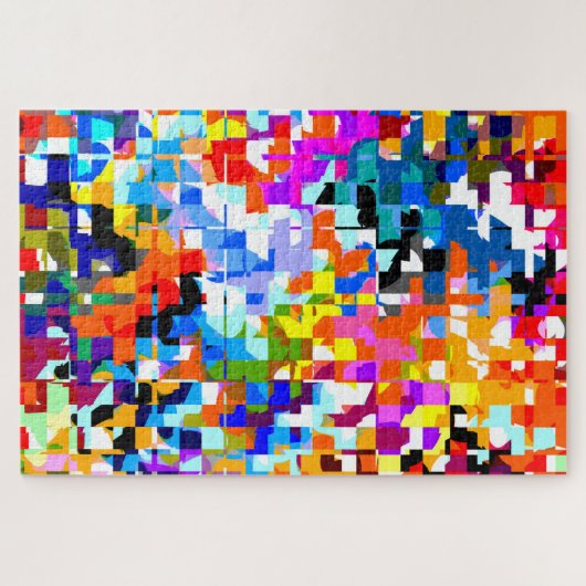 Niedliche abstrakte Quadrate Notebook-Notebook-Not Puzzle (Horizontal)