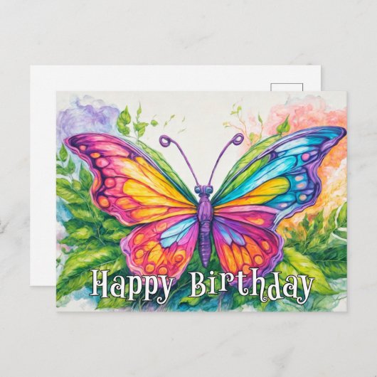 Niedliche, Abstrakte Schmetterlingskunst Feiertagspostkarte (Vorne/Hinten)