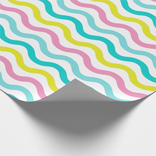 Niedliche Abstrakte Waves Zickzack Muster | Geschenkpapier (Ecke)