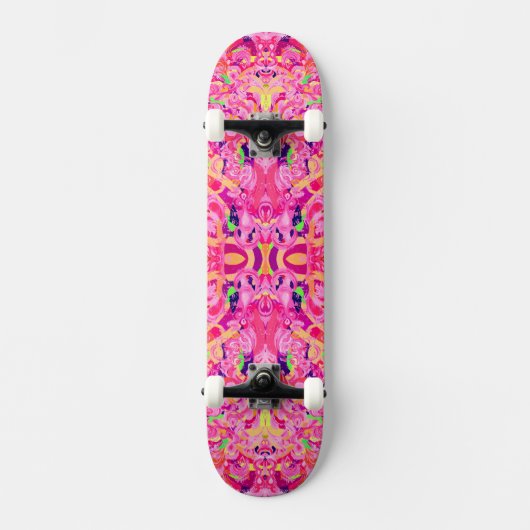 Niedliche abstrakte Wirbel malen Skateboard (Vorderseite)