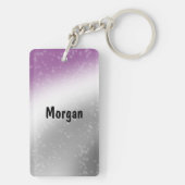 Niedliche Ace-Pride-Flag Giraffe Lila-Grauschwarz- Schlüsselanhänger (Rückseite)