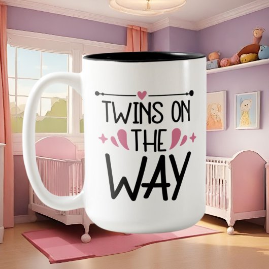 Niedliche Add Message Twins kommen Zweifarbige Tasse