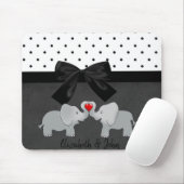 Niedliche Adorable Elefanten, Polka Docks, Bow Mousepad (Mit Mouse)