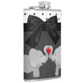 Niedliche Adorable Elefanten, Polka-Punkte, Schwar Flachmann (Rechts)