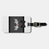 Niedliche Adorable Elefanten, Polka-Punkte, Schwar Gepäckanhänger (Vorderseite horizontal)