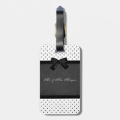Niedliche Adorable Elefanten, Polka-Punkte, Schwar Gepäckanhänger (Rückseite vertikal)